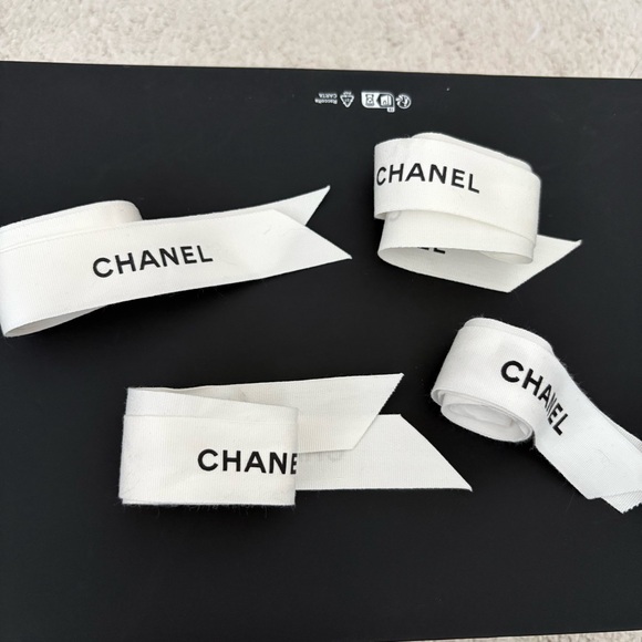 CHANEL | Party Supplies | Chanel White Ribbon Set Of 4 | Poshmark